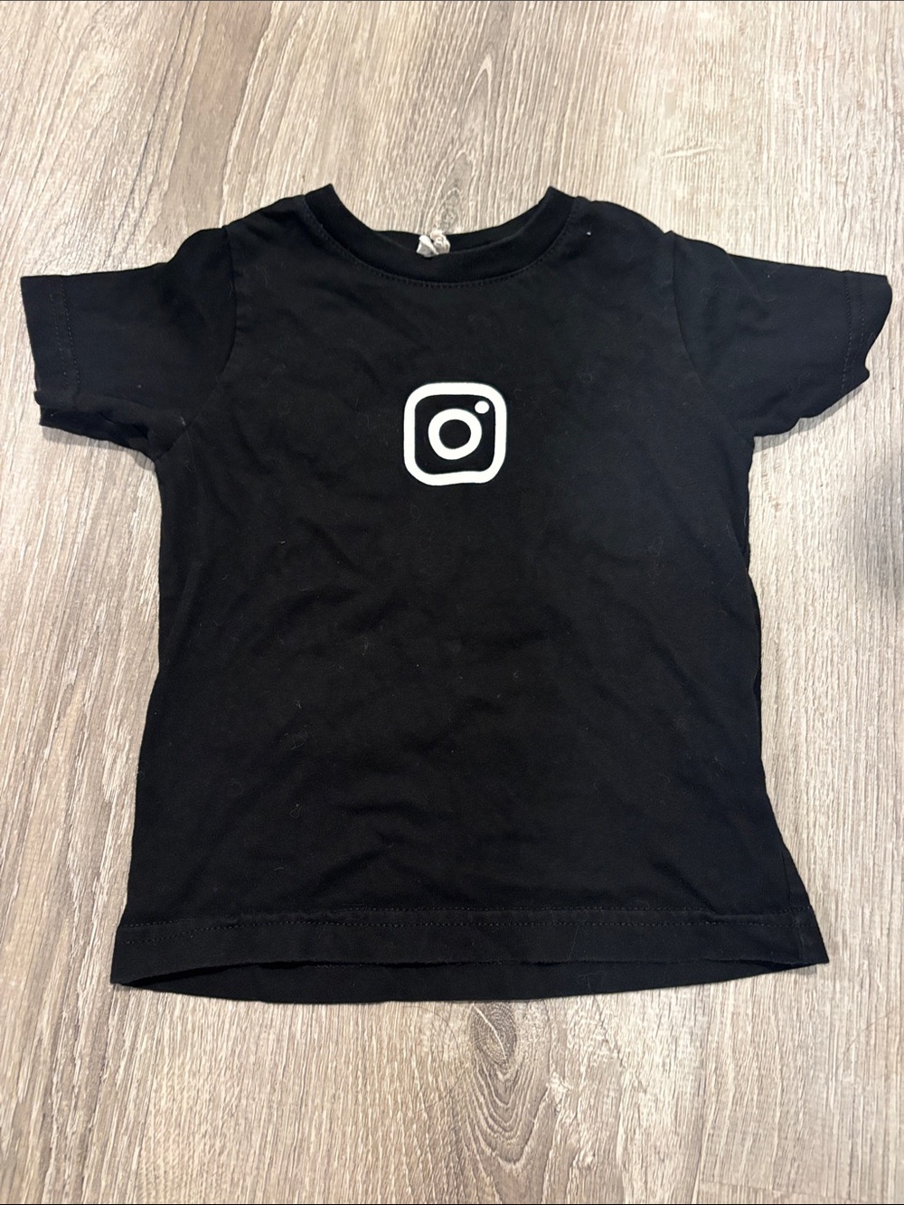 Rabbit Skins Black Kids Tee with White Icon